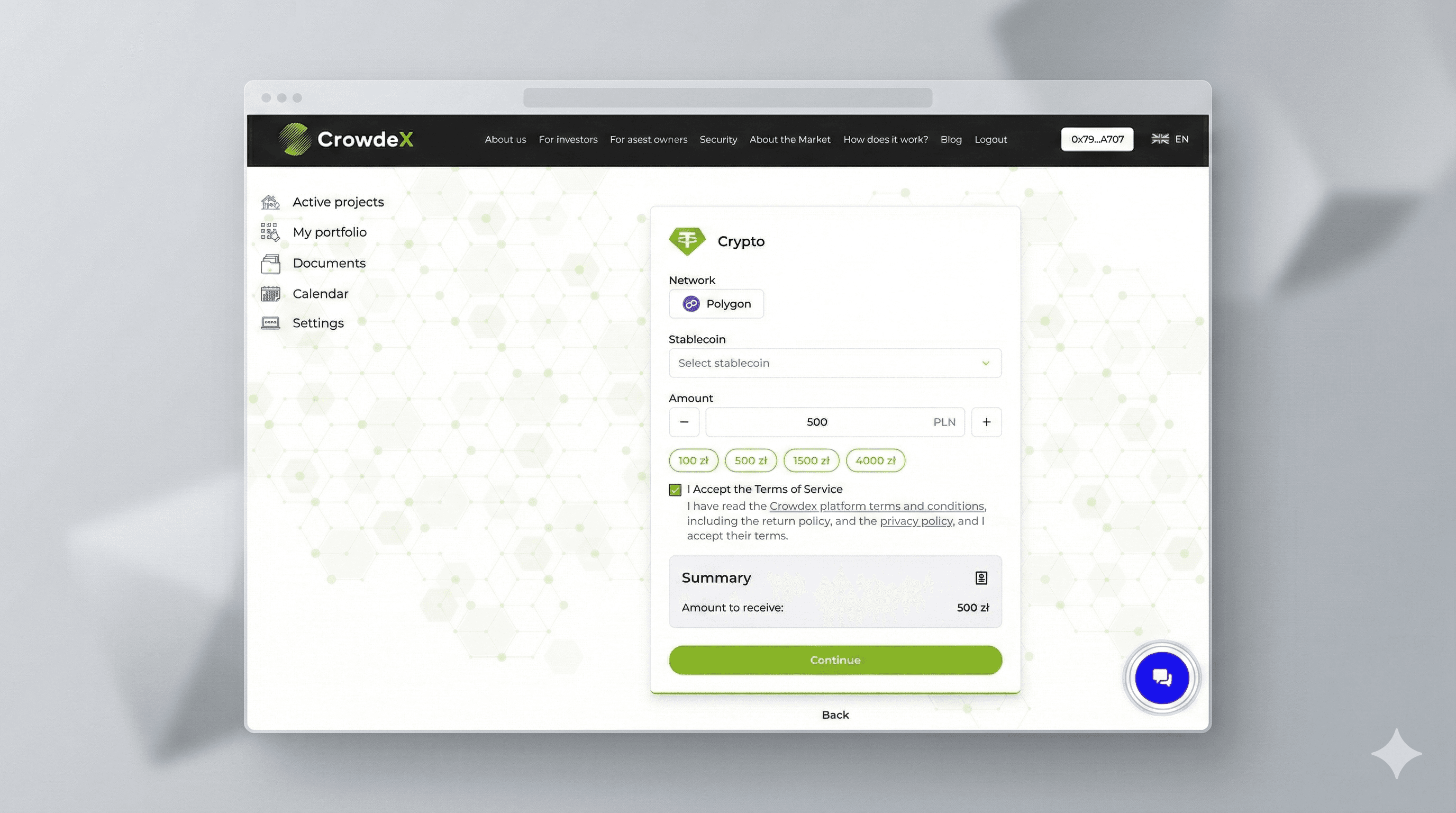 Crowdex Dashboard - Tokenization Platform